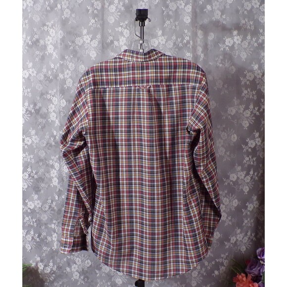Levi's Vintage Button Down Shirt 1980s 80s Rainbow Plaid Long Sleeve Size Medium - Picture 2 of 6